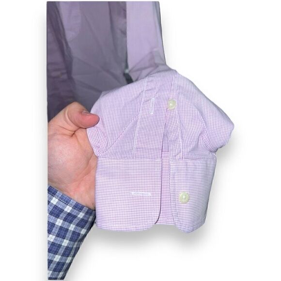 Purple Gitman Brothers Made in USA Dress Shirt Size L 16.5 - Picture 6 of 8